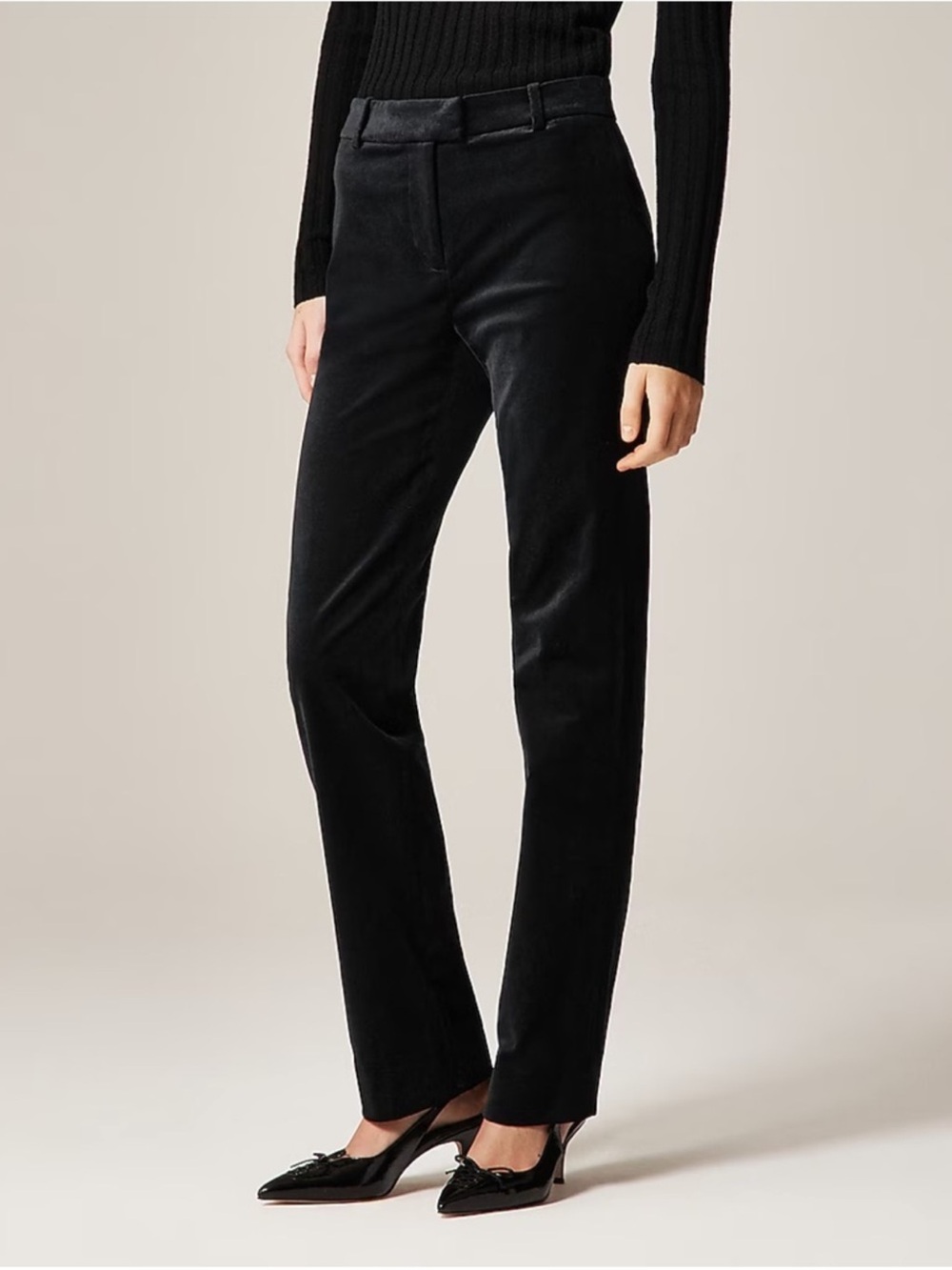 J. Crew Stella Pant in Velvet Black Slim Straight Leg Trouser Size 4